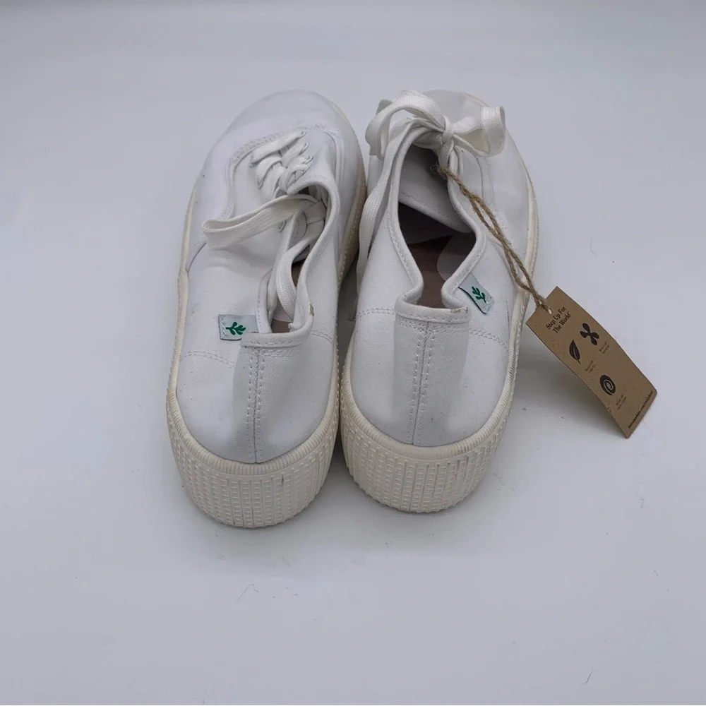 Cool Planet by Steve Madden White Shoes Stream Flatform Lace-up‎ Canvas 10 7003.